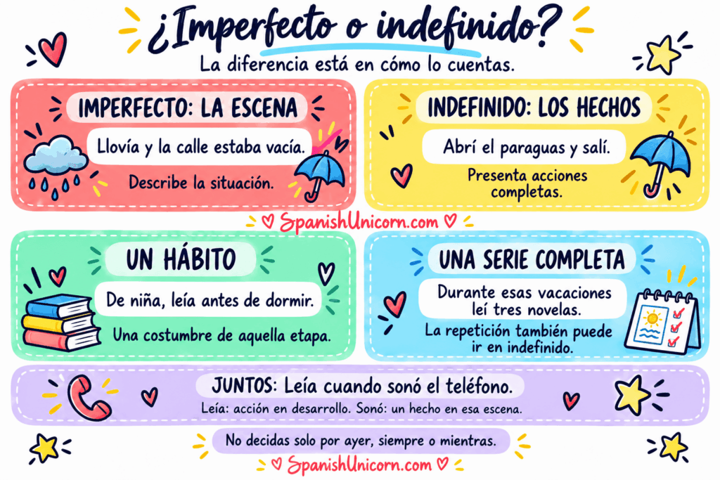 indefinido o imperfecto infografía