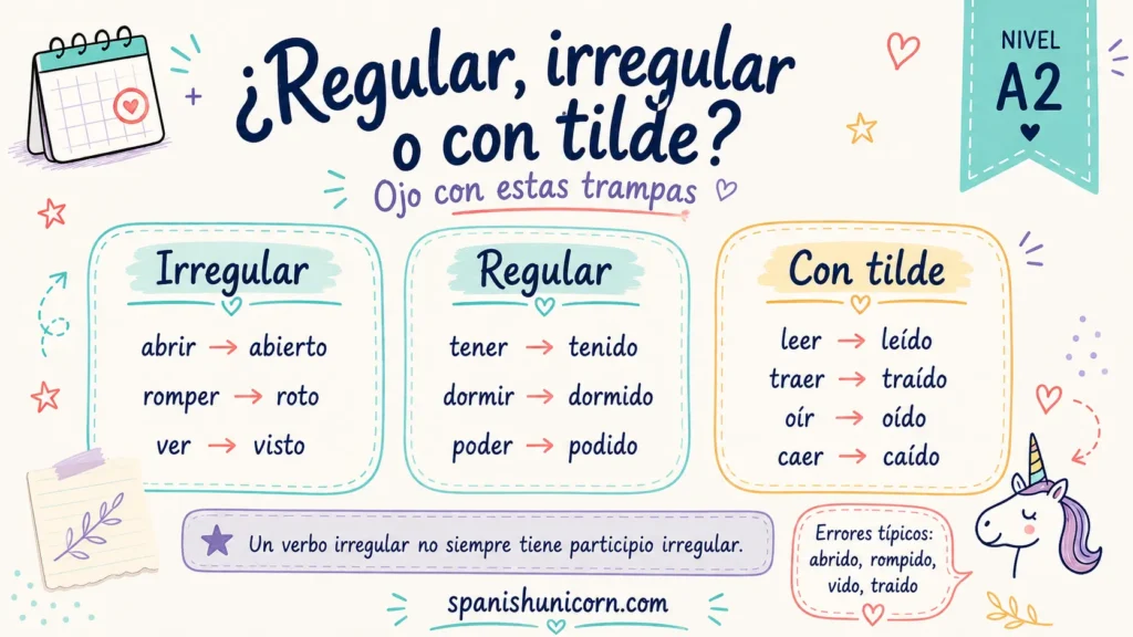 participios irregulares con ejercicios