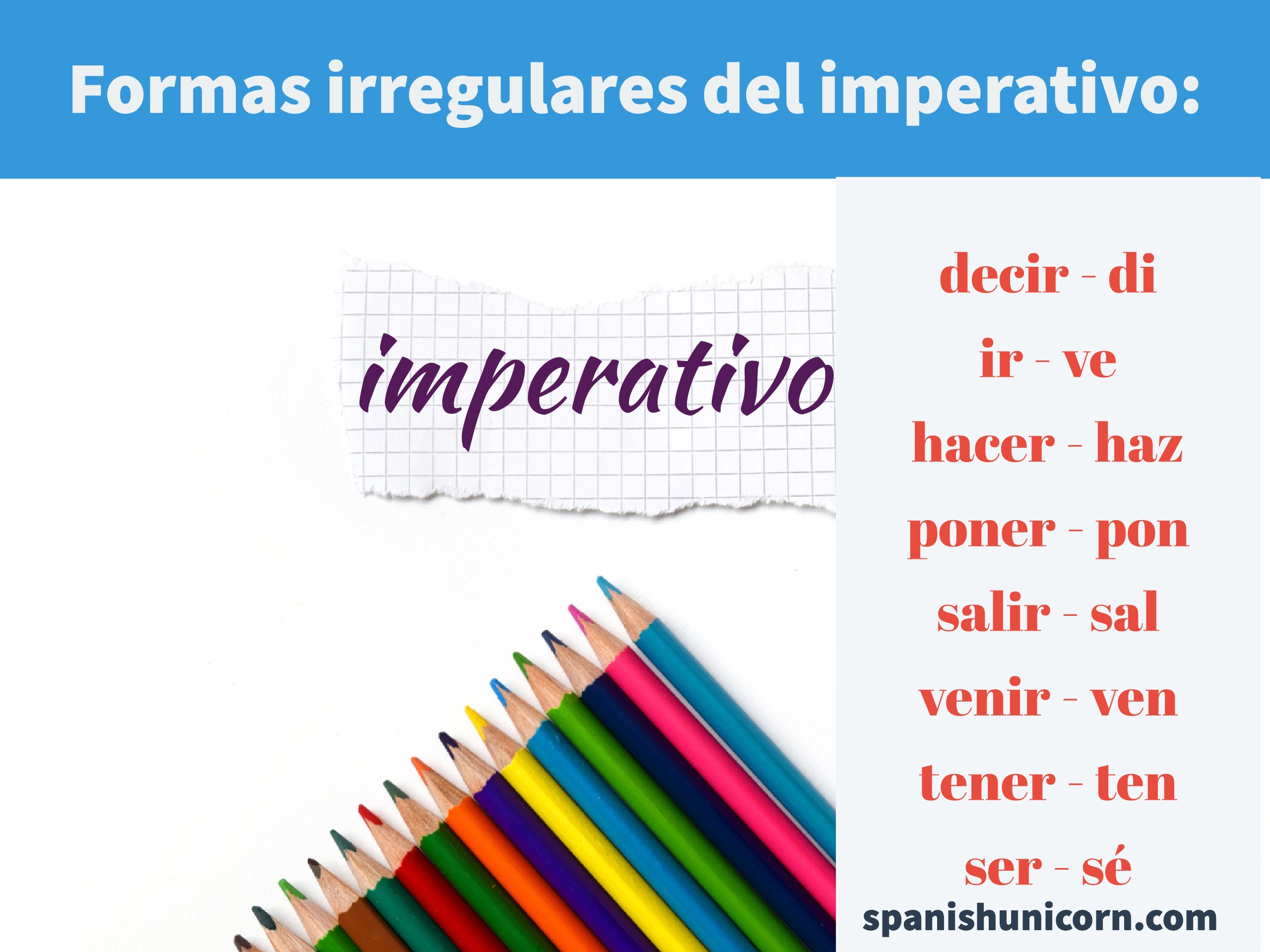 formas irregulares del imperativo 