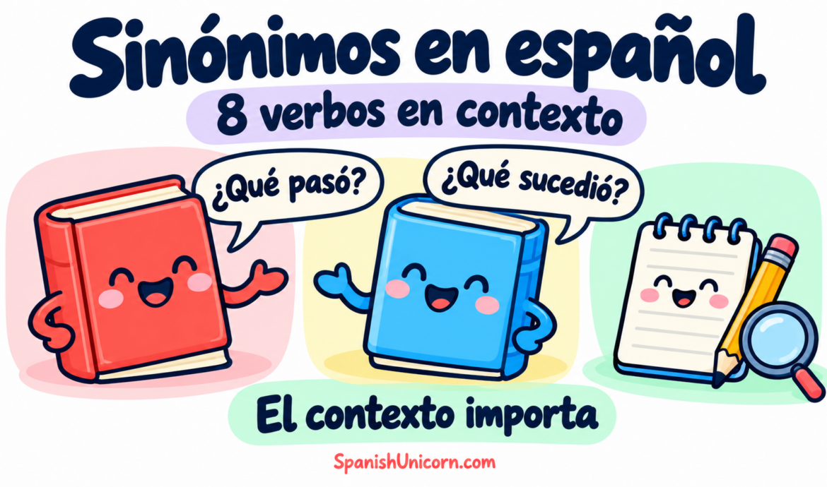 Sinónimos en español: ocho verbos frecuentes en contexto