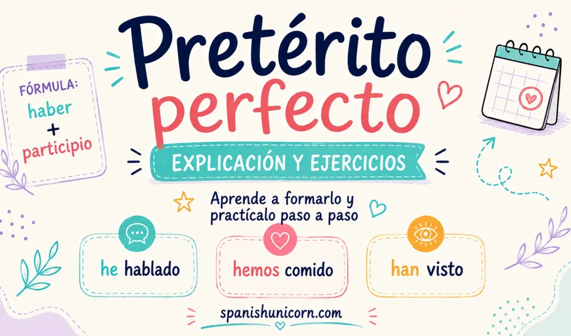 tapa de pretérito perfecto con explicación, fórmula y ejemplos