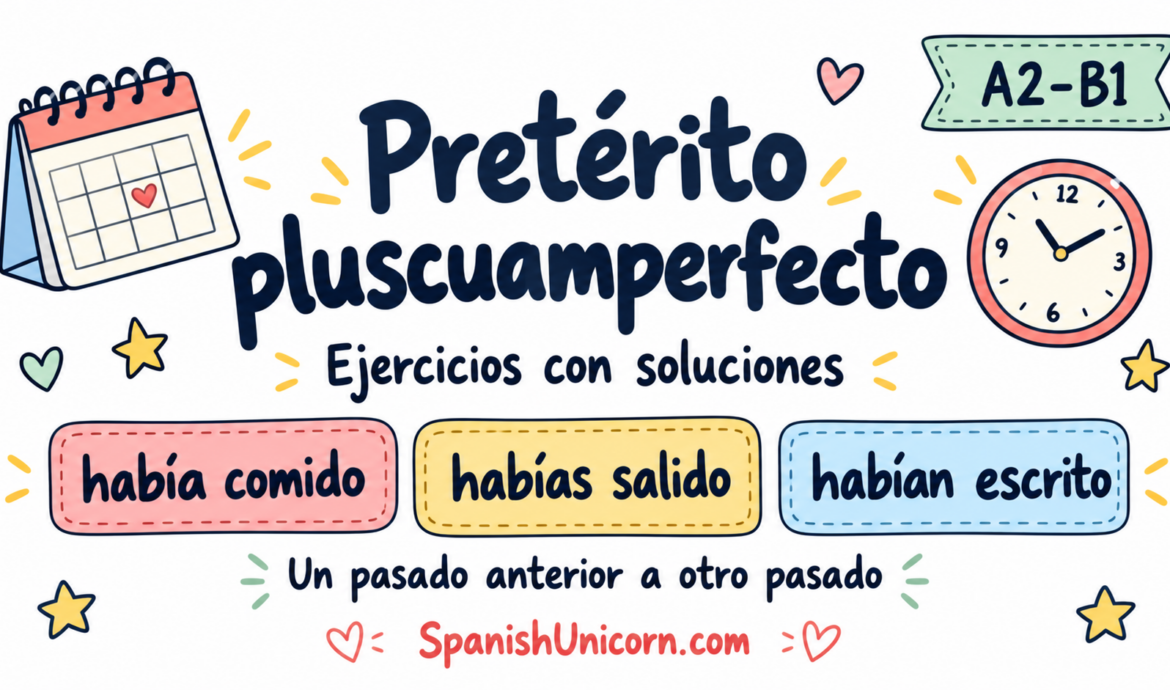 Pretérito pluscuamperfecto: había comido, habías salido y habían escrito.
