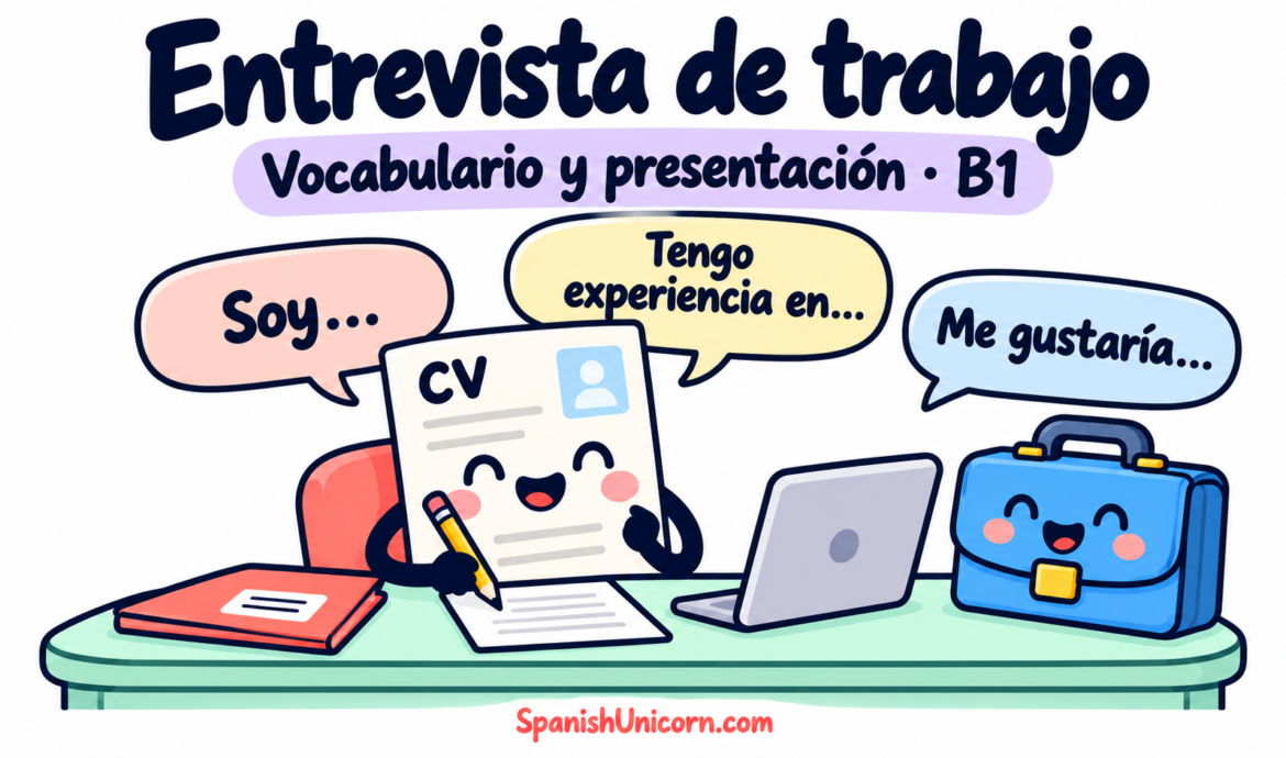 Entrevista de trabajo: vocabulario y presentación en español