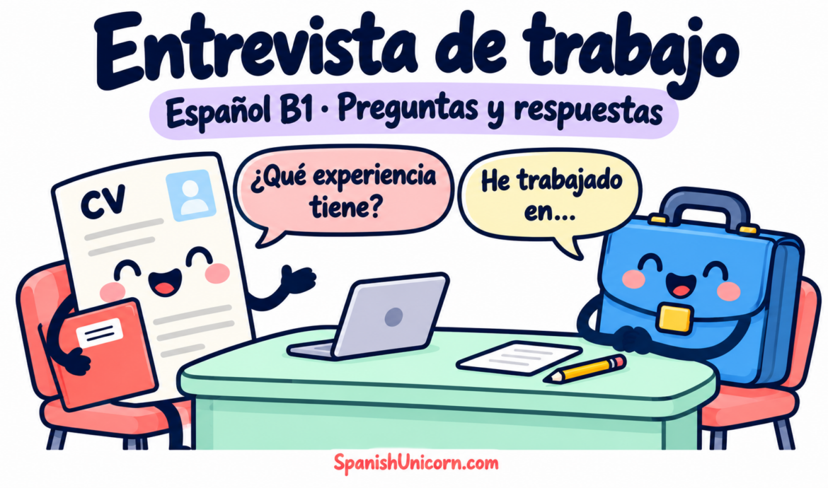 Entrevista de trabajo en español B1: preguntas y respuestas