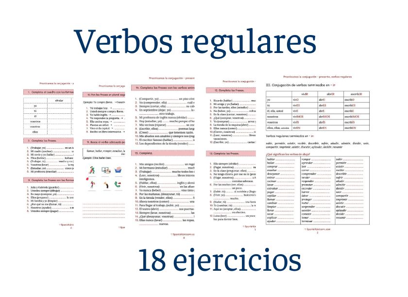 conjugación presente ejercicios pdf