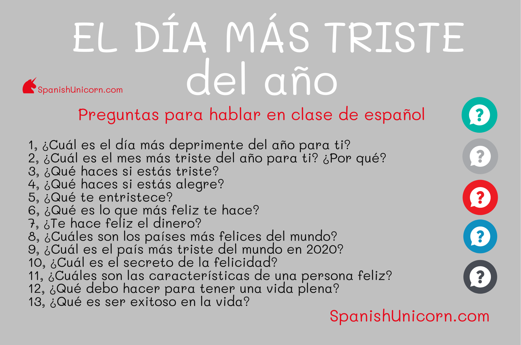 Completa el texto - Ejercicios - El día más triste del año