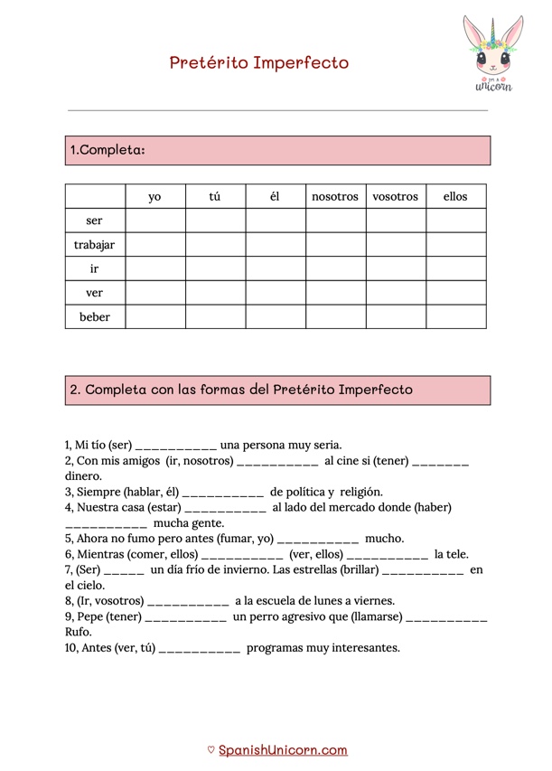 Ejercicios Preterito Indefinido E Imperfecto Pdf