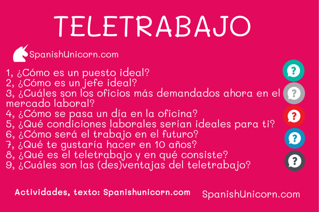 para clases de conversación - el teletrabajo