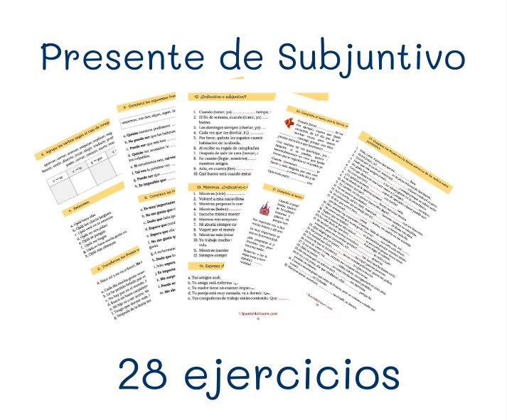 Presente de subjuntivo ejercicios - spanish grammar B1-B2