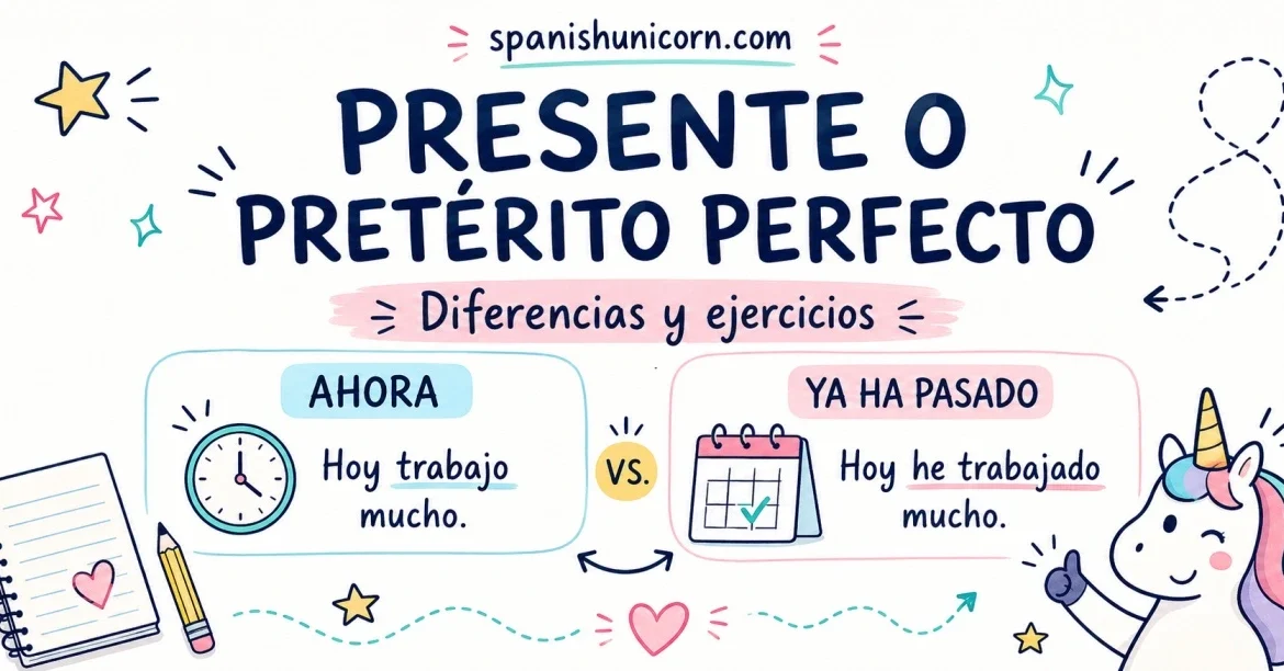 Presente o pretérito perfecto: diferencias y ejercicios de español A2