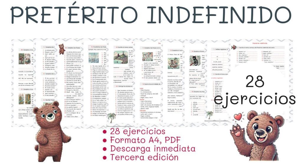 Ejercicios Pretérito Indefinido en pdf