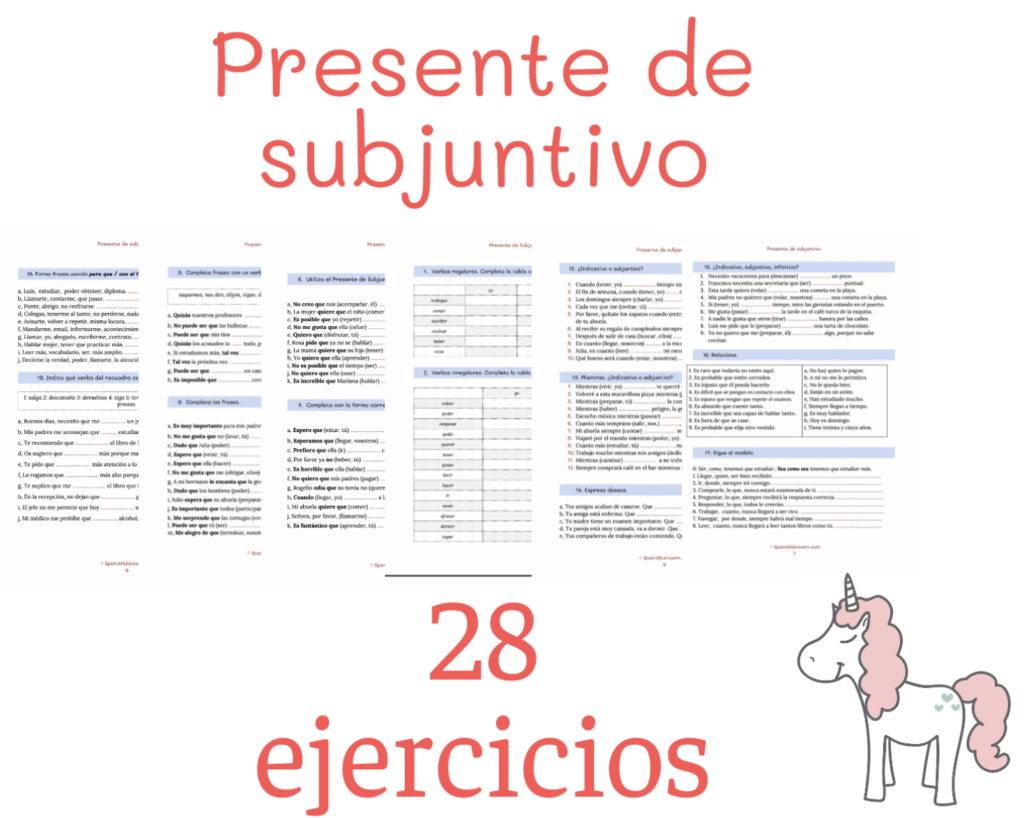 Presente de subjuntivo ejercicios, pdf