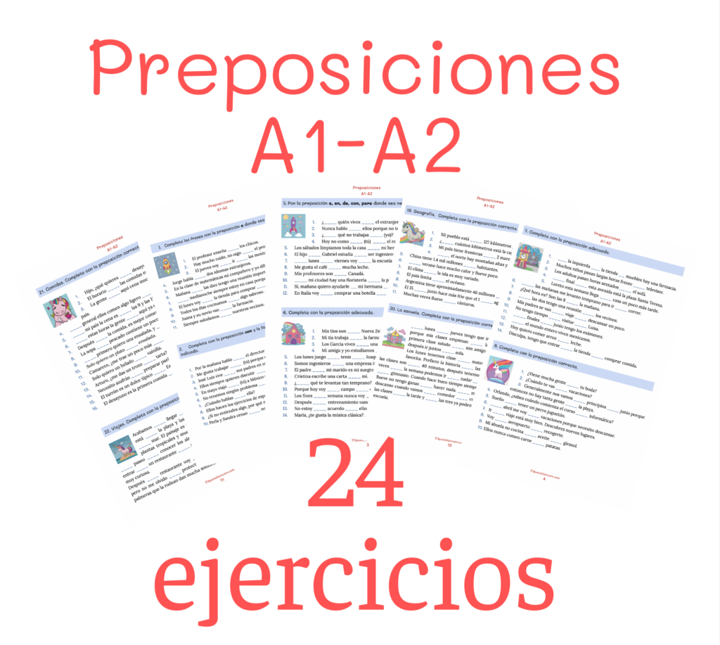 Preposiciones ejercicios A1-A2, pdf