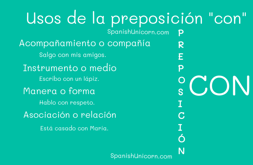 usos de la preposición con - practicamos las preposiciones