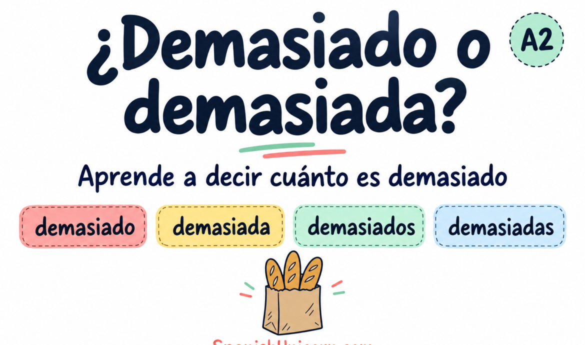 Demasiado, demasiada, demasiados y demasiadas: práctica de español de nivel A2
