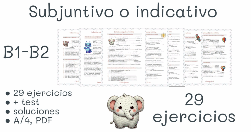 Subjuntivo o indicativo ejercicios b1-b2 pdf