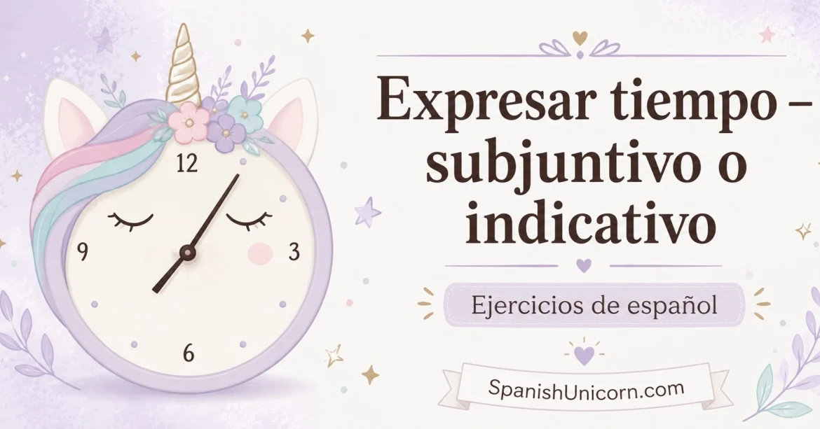 Ejercicios para expresar tiempo con subjuntivo o indicativo en español
