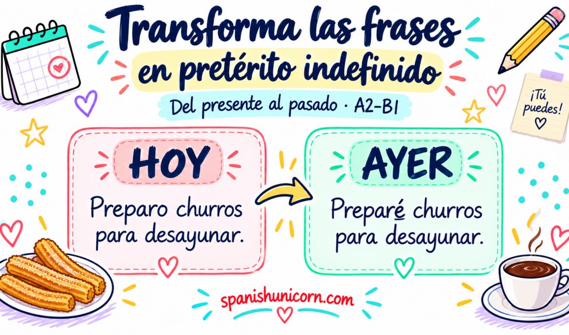 transforma las frases presente - indefinido