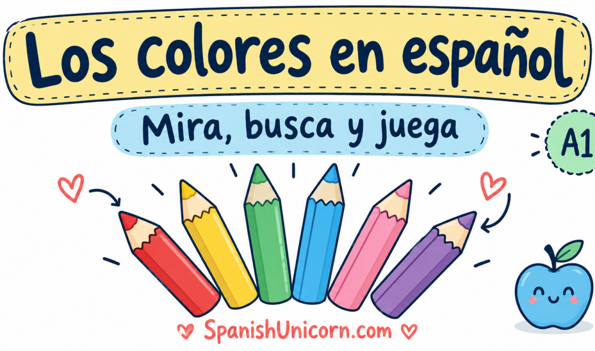 Lápices de colores para aprender los colores en español.